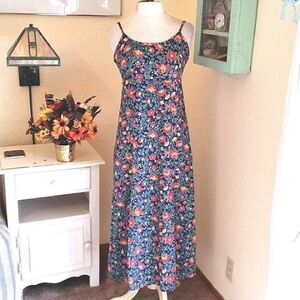Retro Floral Maxi Sun Dress